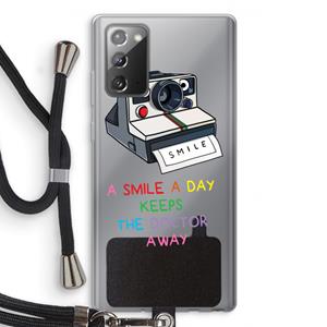 CaseCompany Smile: Samsung Galaxy Note 20 / Note 20 5G Transparant Hoesje met koord