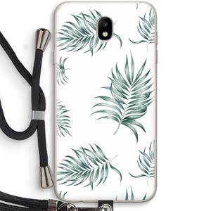CaseCompany Simple leaves: Samsung Galaxy J7 (2017) Transparant Hoesje met koord