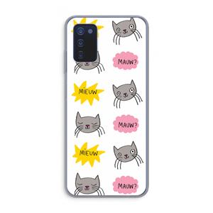 CaseCompany Meow: Samsung Galaxy A03s Transparant Hoesje
