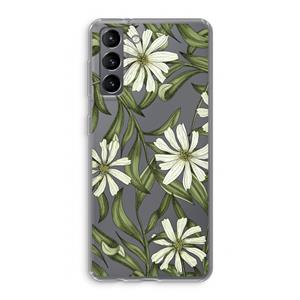 CaseCompany Wit bloemenpatroon: Samsung Galaxy S21 Transparant Hoesje