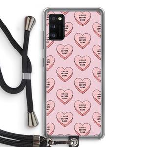 CaseCompany Chicks before dicks: Samsung Galaxy A41 Transparant Hoesje met koord
