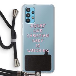 CaseCompany Christian Grey: Samsung Galaxy A32 4G Transparant Hoesje met koord