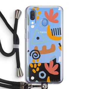 CaseCompany Abstract: Samsung Galaxy A40 Transparant Hoesje met koord