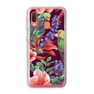 CaseCompany Papegaaien: Samsung Galaxy A20e Transparant Hoesje