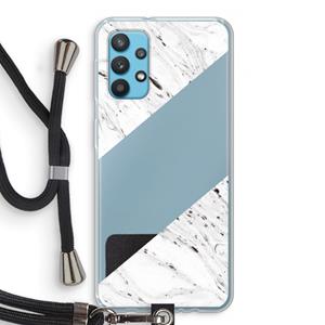 CaseCompany Biggest stripe: Samsung Galaxy A32 4G Transparant Hoesje met koord