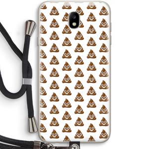 CaseCompany Poop emoji: Samsung Galaxy J7 (2017) Transparant Hoesje met koord