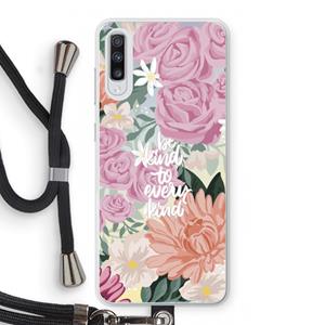 CaseCompany Kindness matters: Samsung Galaxy A70 Transparant Hoesje met koord