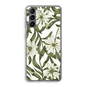 CaseCompany Wit bloemenpatroon: Samsung Galaxy S21 Transparant Hoesje