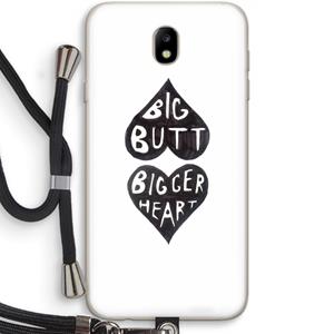 CaseCompany Big butt bigger heart: Samsung Galaxy J7 (2017) Transparant Hoesje met koord