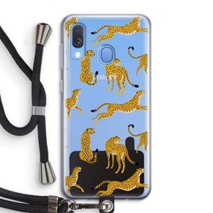 CaseCompany Luipaard: Samsung Galaxy A40 Transparant Hoesje met koord