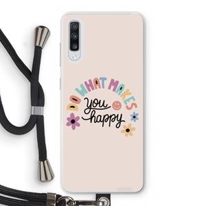 CaseCompany Happy days: Samsung Galaxy A70 Transparant Hoesje met koord