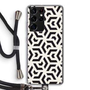 CaseCompany Crazy pattern: Samsung Galaxy S21 Ultra Transparant Hoesje met koord