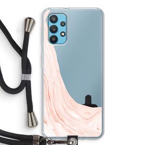 CaseCompany Peach bath: Samsung Galaxy A32 4G Transparant Hoesje met koord