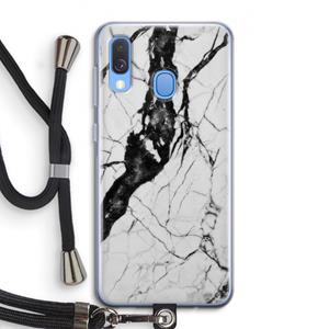 CaseCompany Witte marmer 2: Samsung Galaxy A40 Transparant Hoesje met koord