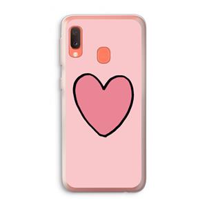 CaseCompany Hartje: Samsung Galaxy A20e Transparant Hoesje