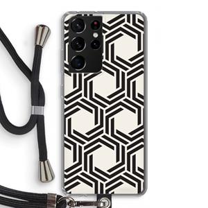 CaseCompany Geometrisch patroon: Samsung Galaxy S21 Ultra Transparant Hoesje met koord
