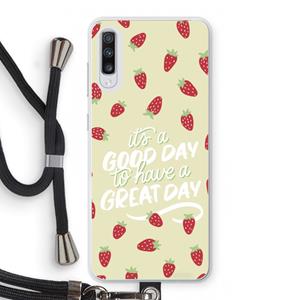 CaseCompany Don't forget to have a great day: Samsung Galaxy A70 Transparant Hoesje met koord