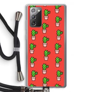 CaseCompany Mini cactus: Samsung Galaxy Note 20 / Note 20 5G Transparant Hoesje met koord