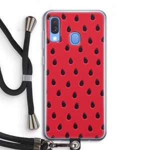CaseCompany Watermelon: Samsung Galaxy A40 Transparant Hoesje met koord