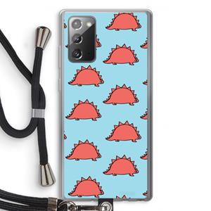 CaseCompany Dinosawrr: Samsung Galaxy Note 20 / Note 20 5G Transparant Hoesje met koord