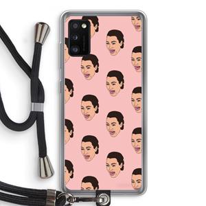 CaseCompany Ugly Cry Call: Samsung Galaxy A41 Transparant Hoesje met koord