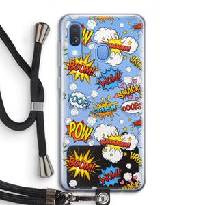 CaseCompany Pow Smack: Samsung Galaxy A40 Transparant Hoesje met koord