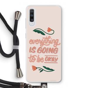CaseCompany Optimistic flower girl: Samsung Galaxy A70 Transparant Hoesje met koord