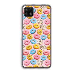 CaseCompany Pink donuts: Samsung Galaxy A22 5G Transparant Hoesje