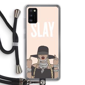CaseCompany Slay All Day: Samsung Galaxy A41 Transparant Hoesje met koord
