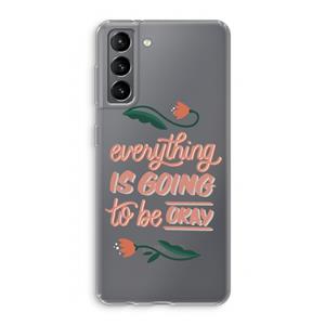 CaseCompany Optimistic flower girl: Samsung Galaxy S21 Transparant Hoesje