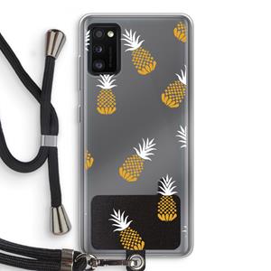 CaseCompany Ananasjes: Samsung Galaxy A41 Transparant Hoesje met koord