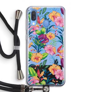 CaseCompany Tropisch 2: Samsung Galaxy A40 Transparant Hoesje met koord