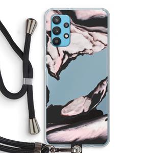 CaseCompany Roze stroom: Samsung Galaxy A32 4G Transparant Hoesje met koord