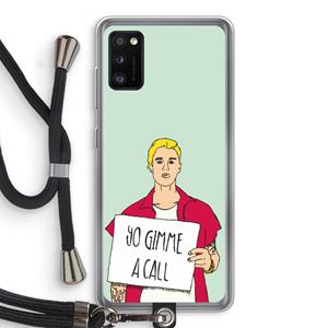 CaseCompany Gimme a call: Samsung Galaxy A41 Transparant Hoesje met koord