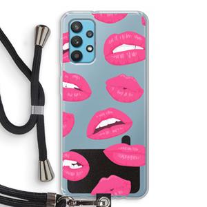 CaseCompany Bite my lip: Samsung Galaxy A32 4G Transparant Hoesje met koord