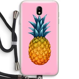 CaseCompany Grote ananas: Samsung Galaxy J7 (2017) Transparant Hoesje met koord