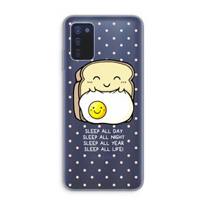 CaseCompany Sleep All Day: Samsung Galaxy A03s Transparant Hoesje