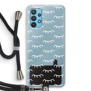 CaseCompany Wimpers: Samsung Galaxy A32 4G Transparant Hoesje met koord