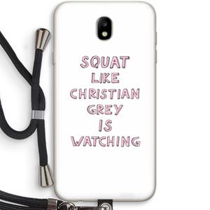 CaseCompany Christian Grey: Samsung Galaxy J7 (2017) Transparant Hoesje met koord
