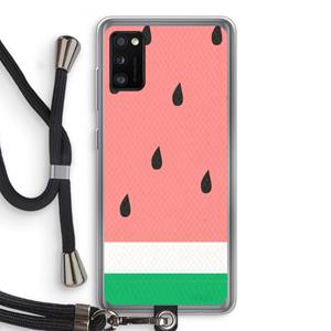 CaseCompany Watermeloen: Samsung Galaxy A41 Transparant Hoesje met koord