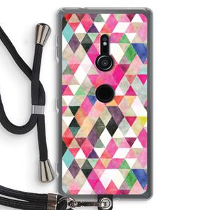CaseCompany Gekleurde driehoekjes: Sony Xperia XZ2 Transparant Hoesje met koord