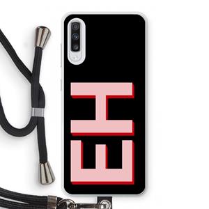 CaseCompany Monogram: Samsung Galaxy A70 Transparant Hoesje met koord