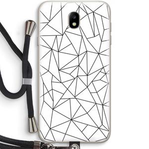 CaseCompany Geometrische lijnen zwart: Samsung Galaxy J7 (2017) Transparant Hoesje met koord