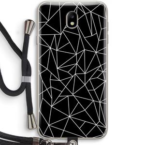 CaseCompany Geometrische lijnen wit: Samsung Galaxy J7 (2017) Transparant Hoesje met koord