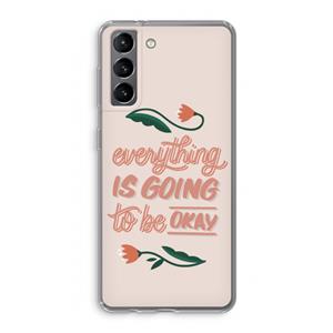 CaseCompany Optimistic flower girl: Samsung Galaxy S21 Transparant Hoesje