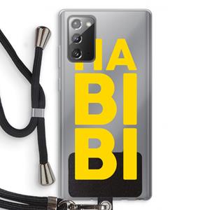 CaseCompany Habibi Blue: Samsung Galaxy Note 20 / Note 20 5G Transparant Hoesje met koord
