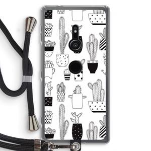 CaseCompany Cactusmotief: Sony Xperia XZ2 Transparant Hoesje met koord