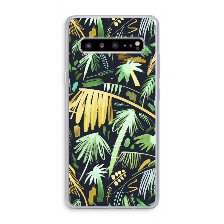 CaseCompany Tropical Palms Dark: Samsung Galaxy S10 5G Transparant Hoesje