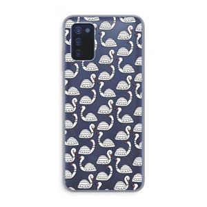 CaseCompany Zwanen: Samsung Galaxy A03s Transparant Hoesje