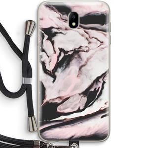 CaseCompany Roze stroom: Samsung Galaxy J7 (2017) Transparant Hoesje met koord